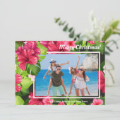 水彩フローラメリークリスマスフォト シーズンカード (スタンド正面)