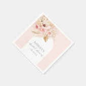 水彩フローラモダンアーチパンパブライダルシャワー スタンダードカクテルナプキン (角)