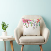 水彩フローラモダンカラフルはっきりした花 クッション (椅子)