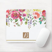 水彩フローラモダンカラフルはっきりした花 マウスパッド (マウス)