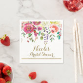 水彩フローラモダンカラフル結婚花 スタンダードカクテルナプキン (インサイチュ)