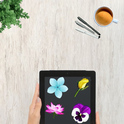 水彩フローラモダンパック シール