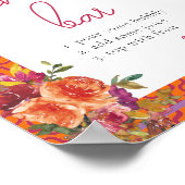 水彩フローラモダンブライダルシャワーミモサバー ポスター (角)