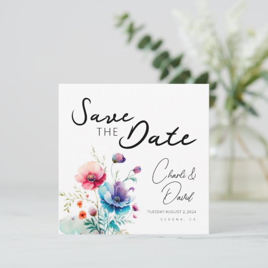 水彩フローラモダン日付の保存 (スタンド正面)