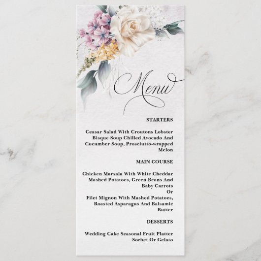 水彩フローラモダン書結婚道のメニュー メニュー (正面)