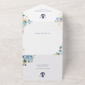 水彩フローラモノグラムいかりビーチ結婚式 オールインワン招待状 (外側)