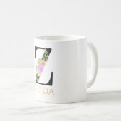 水彩フローラモノグラムコーヒーマグ コーヒーマグカップ (正面右)