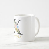 水彩フローラモノグラムコーヒーマグ コーヒーマグカップ (正面右)