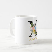 水彩フローラモノグラムコーヒーマグ コーヒーマグカップ (正面左)