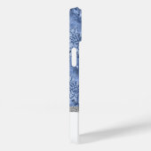 水彩フローラモノグラムパターン – 青 Case-Mate iPhoneケース (裏面 / 右)