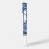 水彩フローラモノグラムパターン – 青 Case-Mate iPhoneケース (裏面 / 左)