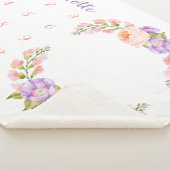 水彩フローラモノグラムベビーマイルストーンフォト シェルパブランケット (3/4)