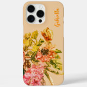 水彩フローラモノグラムボホ赤面ピンクピーチ Case-Mate iPhoneケース (裏面)