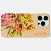 水彩フローラモノグラムボホ赤面ピンクピーチ Case-Mate iPhoneケース (裏面 (横))