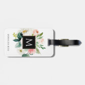 水彩フローラモノグラム名前をカスタムするラゲッジタグ ラゲッジタグ (裏面横)