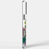 水彩フローラモノグラム白グリーン赤面ピンク Case-Mate iPhoneケース (裏面 / 右)