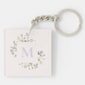 水彩フローラモノグラム キーホルダー (裏面)