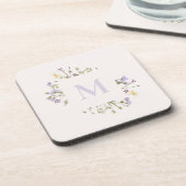 水彩フローラモノグラム コースター (左側)
