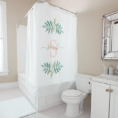 水彩フローラモノグラム シャワーカーテン (インサイチュ)