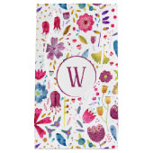 水彩フローラモノグラム スモールペーパーバッグ (正面)