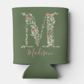 水彩フローラモノグラム「M」 缶クーラー (裏面)