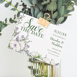 水彩フローラモーニンググローリーハンドスティング セーブザデート