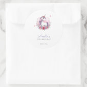 水彩フローラユニコーンマジカル誕生日の好意 ラウンドシール (バッグ)