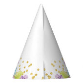 水彩フローラユニコーン誕生日 パーティーハット (裏面)