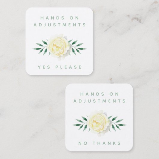 水彩フローラヨガ調整の同意カード スクエア名刺 (正面/裏面)