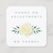 水彩フローラヨガ調整の同意カード スクエア名刺 (裏面)