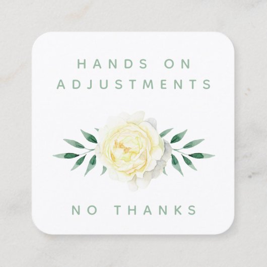 水彩フローラヨガ調整の同意カード スクエア名刺 (裏面)