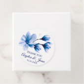 水彩フローラライトブルーネイビーホワイト結婚ズ フェイバータグ (インサイチュ)