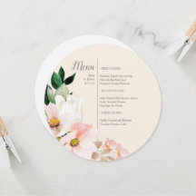 水彩フローララウンドメニュー招待状