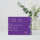 水彩フローララブパープルおもしろいハガキ シーズンポストカード (スタンド正面)