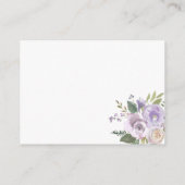 水彩フローララベンダーウェディングレセプション エンクロージャーカード (裏面)