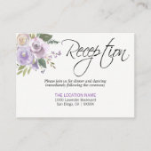 水彩フローララベンダーウェディングレセプション エンクロージャーカード (正面)