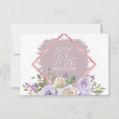 水彩フローララベンダーパープルブライダルシャワー 招待状 (裏面)