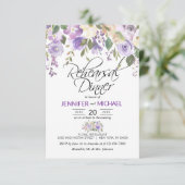 水彩フローララベンダーパープルリハーサルディナー 招待状 (スタンド正面)