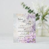 水彩フローララベンダー日付を保存 ポストカード (スタンド正面)