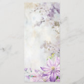 水彩フローララベンダー結婚のメニュー メニュー (裏面)