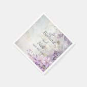 水彩フローララベンダー結婚ズ スタンダードカクテルナプキン (角)
