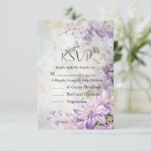 水彩フローララベンダー結婚ズ 出欠カード (スタンド正面)