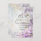 水彩フローララベンダー結婚ズ 出欠カード (正面/裏面)