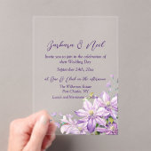 水彩フローララベンダー アクリル招待状 (インサイチュ (ポータブル))