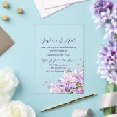 水彩フローララベンダー アクリル招待状 (インサイチュ (ウェディング))