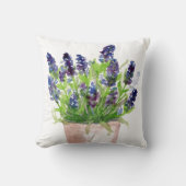 水彩フローララベンダー クッション (正面)