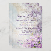 水彩フローララベンダー 招待状 (正面/裏面)