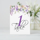 水彩フローララベ結婚ンダーのテーブル番号 招待状 (スタンド正面)