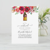 水彩フローラランタンオンライン結婚仮想 招待状 (スタンド正面)