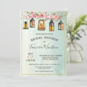 水彩フローラランタンバラ金ゴールドブライダルシャワー 招待状 (スタンド正面)